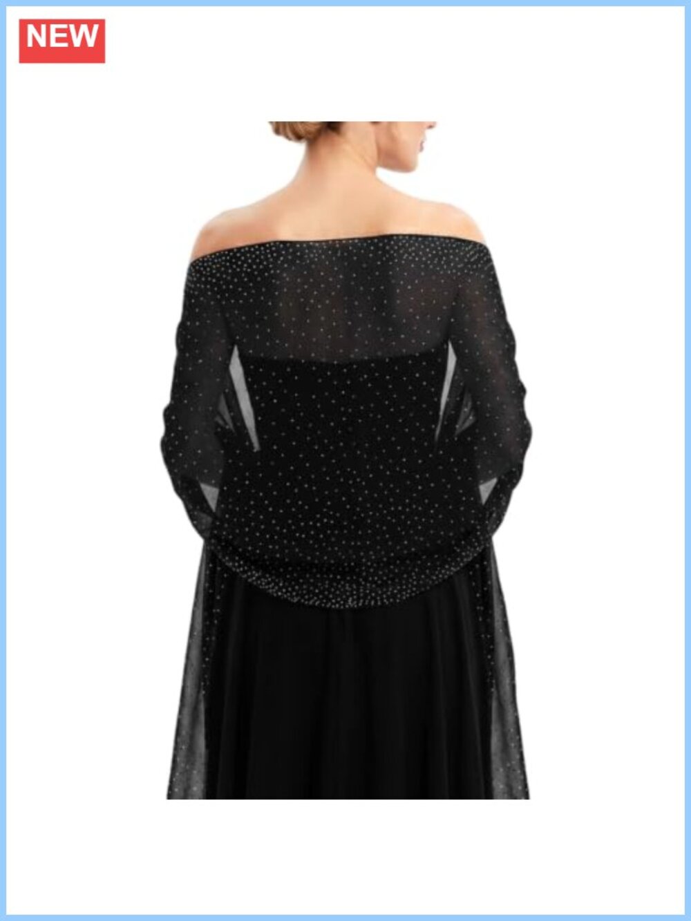 Rhinestone Chiffon Shawl Wrap for Evening Dresses